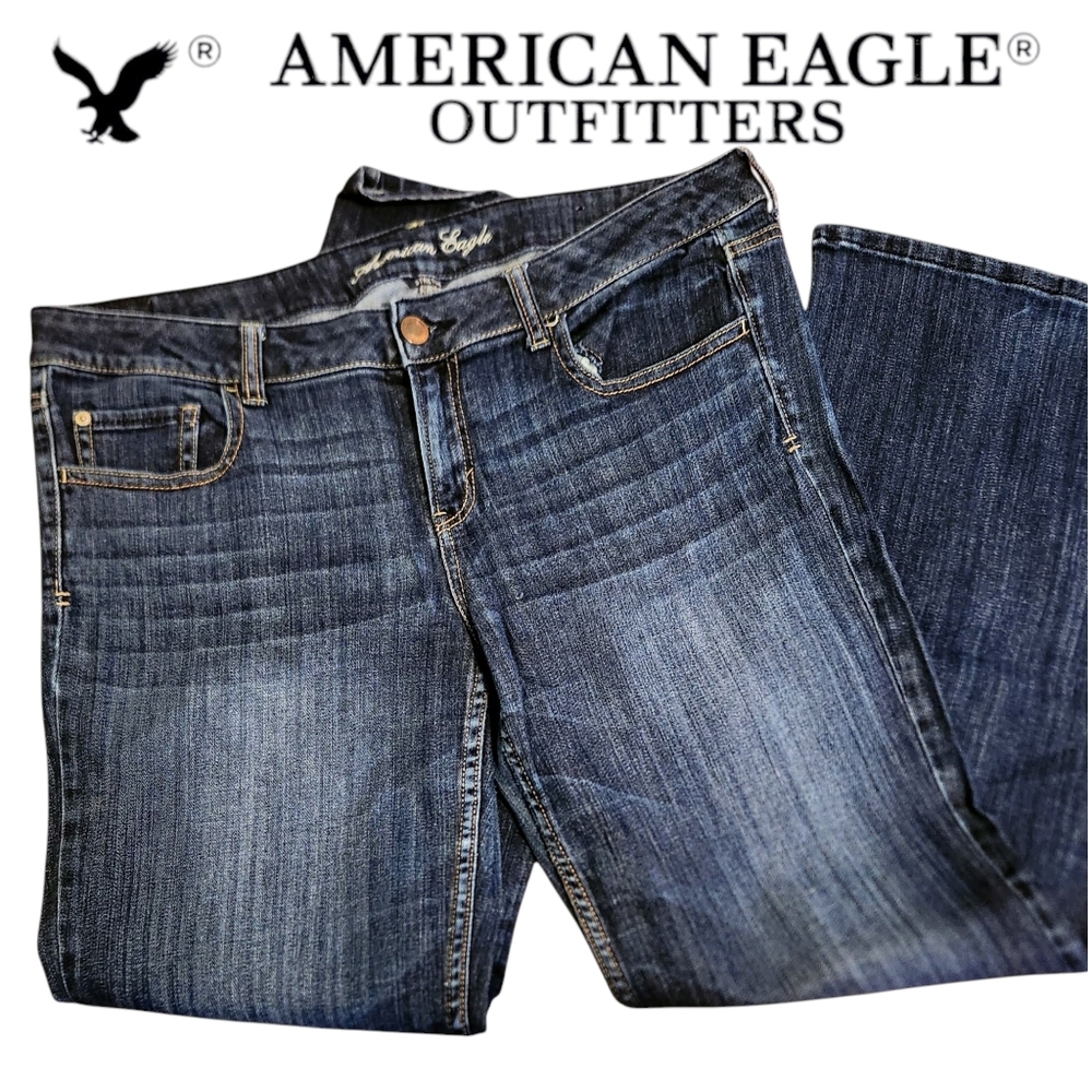 American Eagle AE Hipster Dark Wash Jeans Sz 16 GUC
